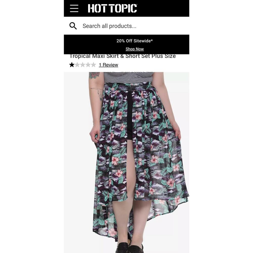 Hot Topic Tropical Maxi Skirt & Short Set Size XS
